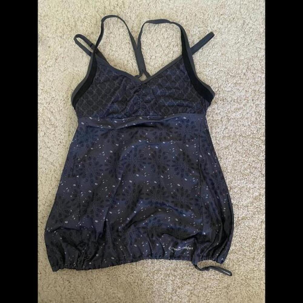 MOVING COMFORT Exercise Yoga Pilates Black Print Cami SP Small